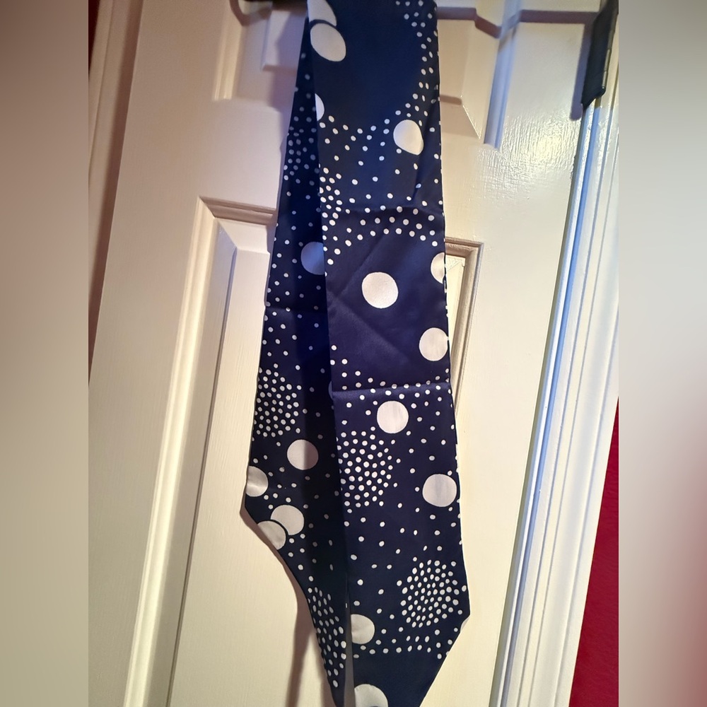 Polka Dot Navy Scarf